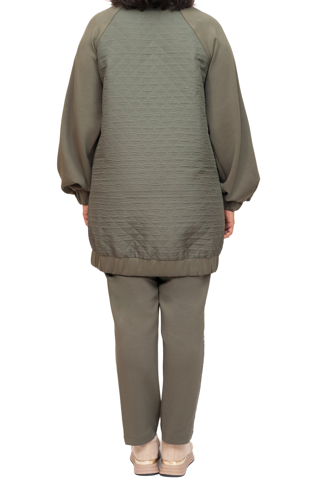 Khaki green and gold co-ord