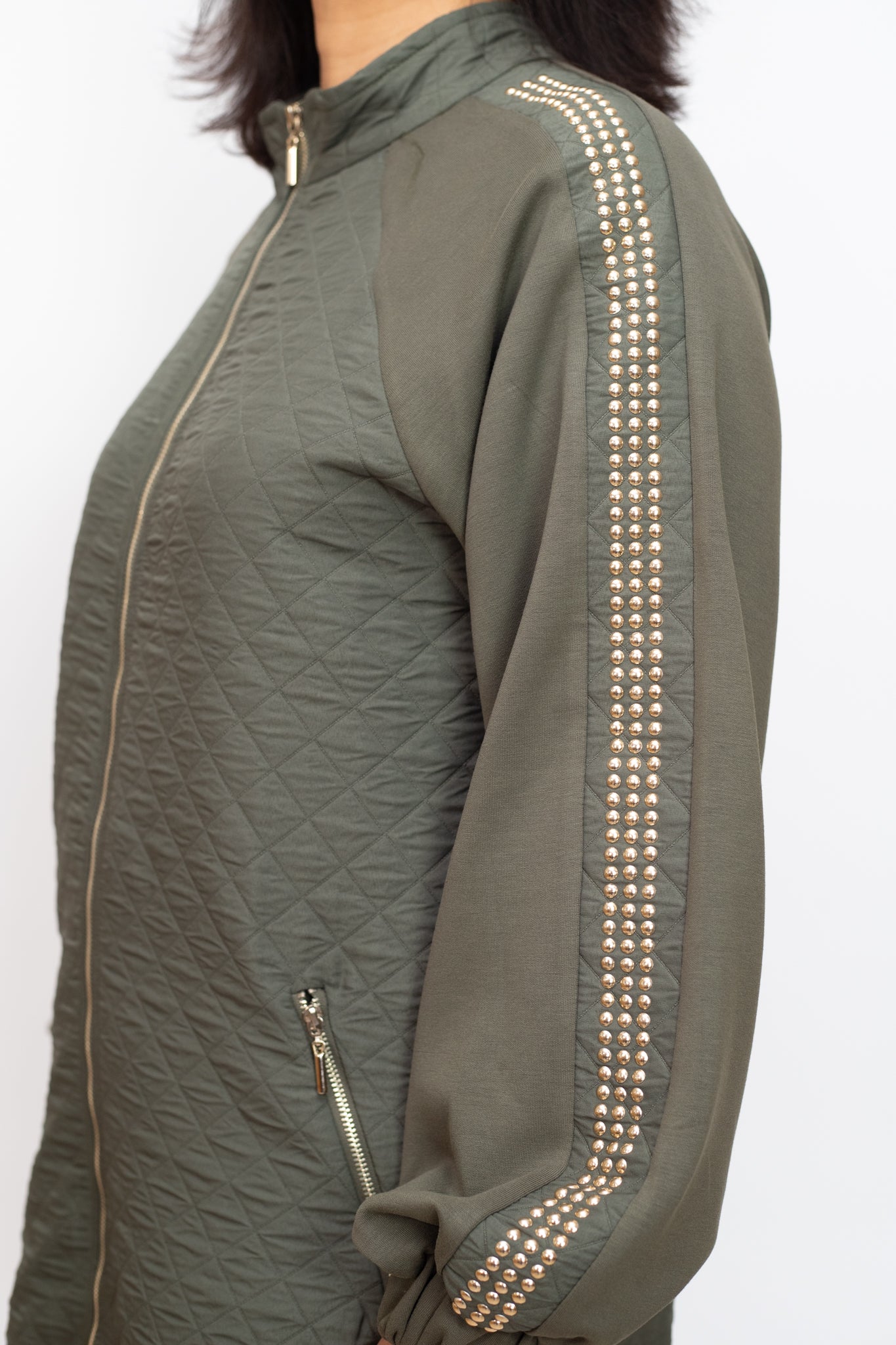 Khaki green and gold co-ord