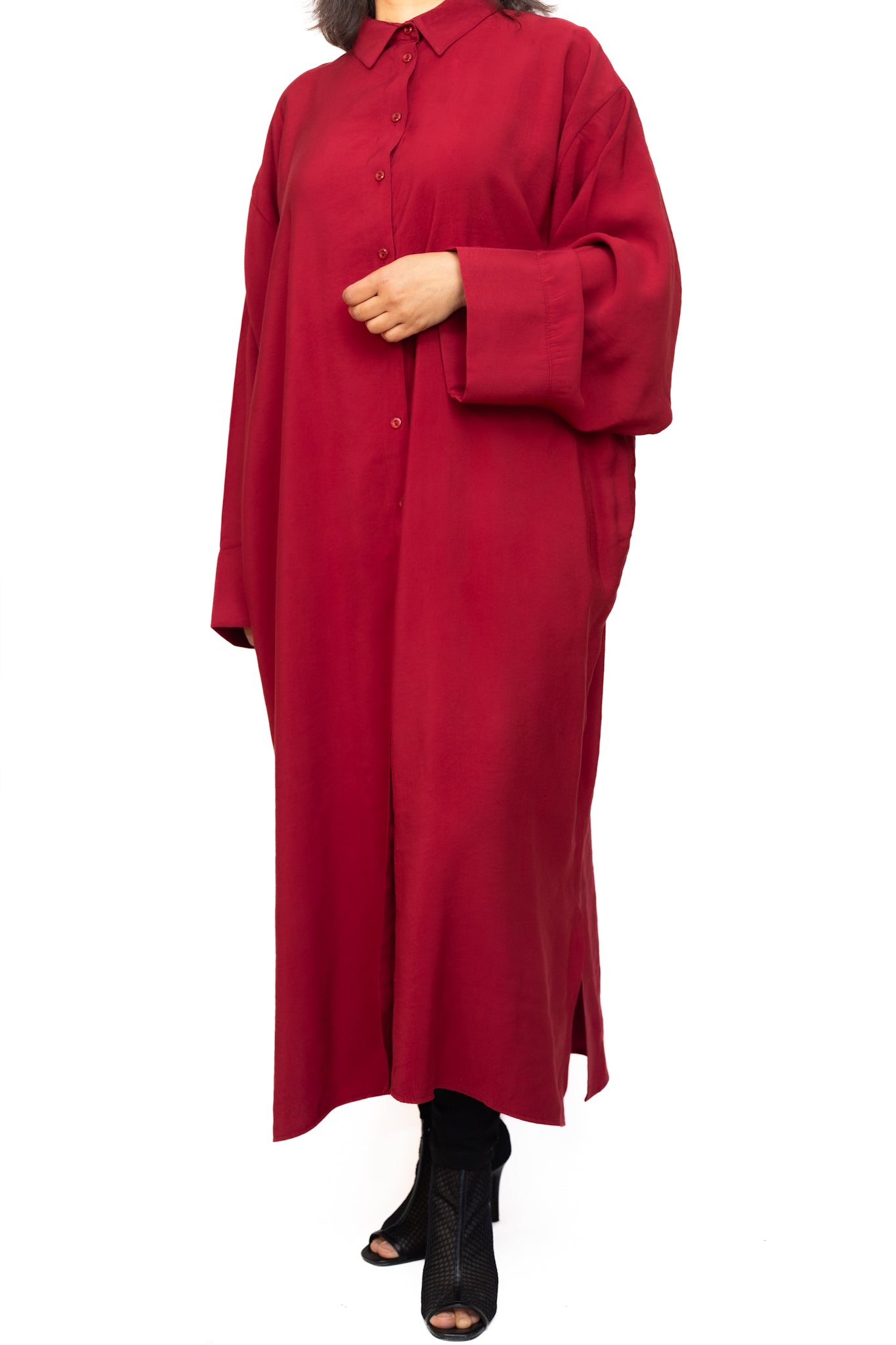 Red Long Shirt Dress