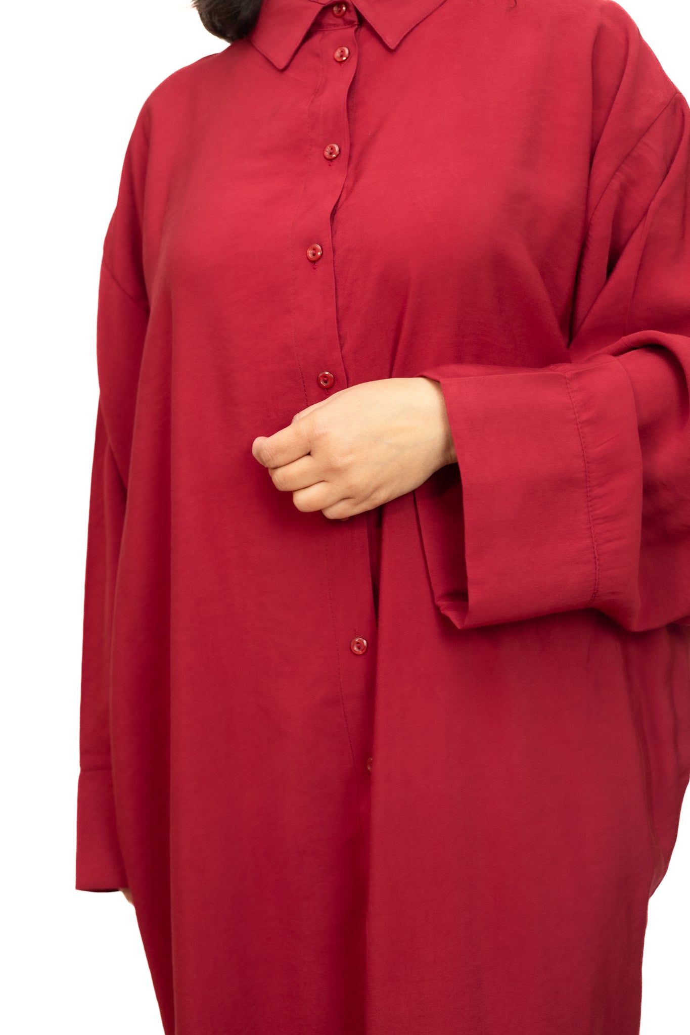 Red Long Shirt Dress