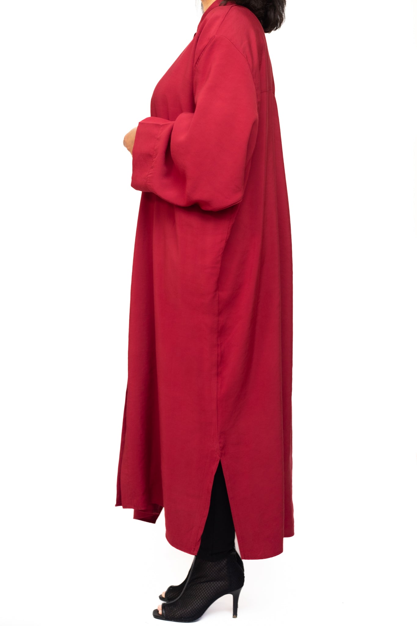 Red Long Shirt Dress