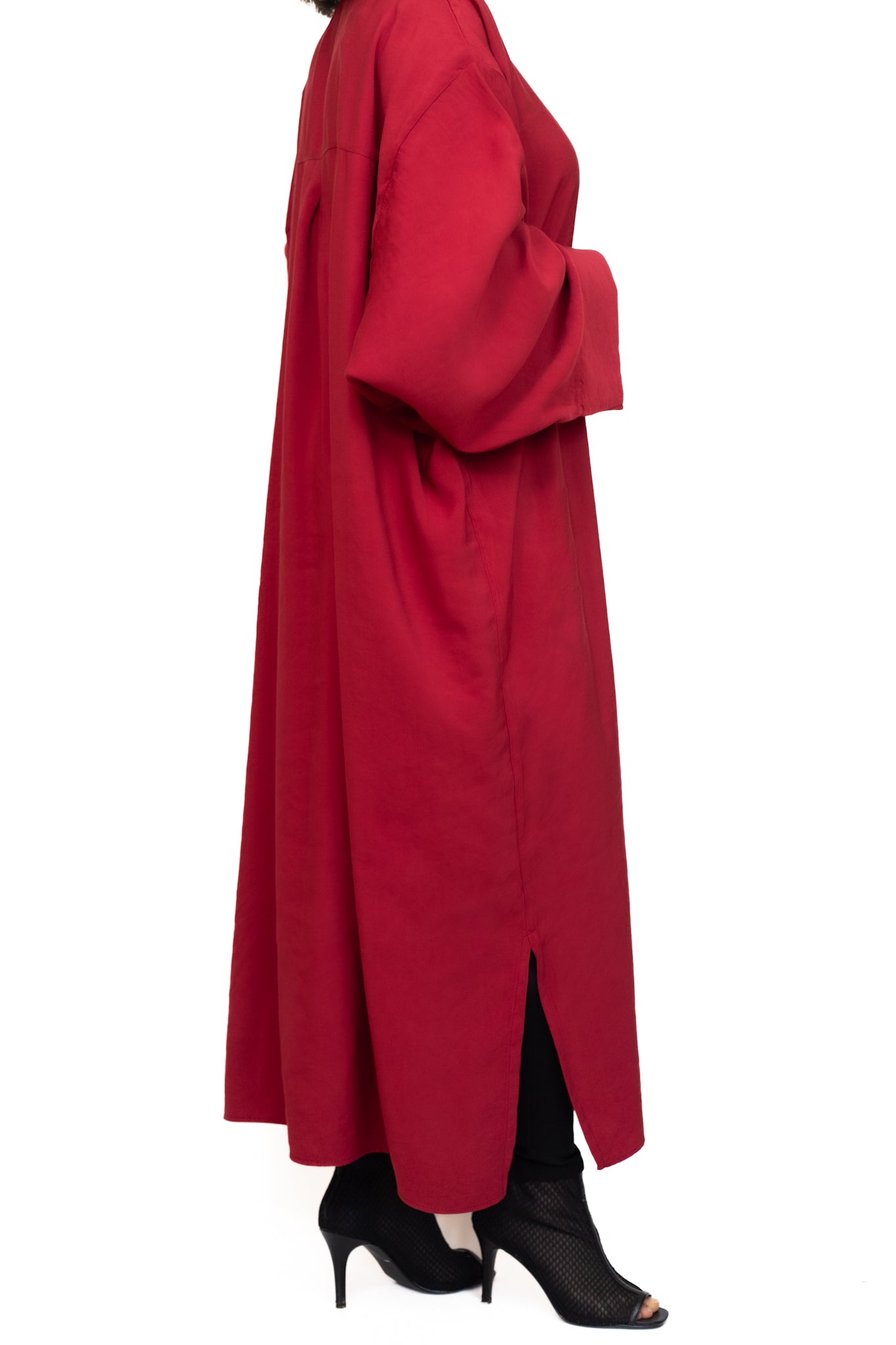 Red Long Shirt Dress