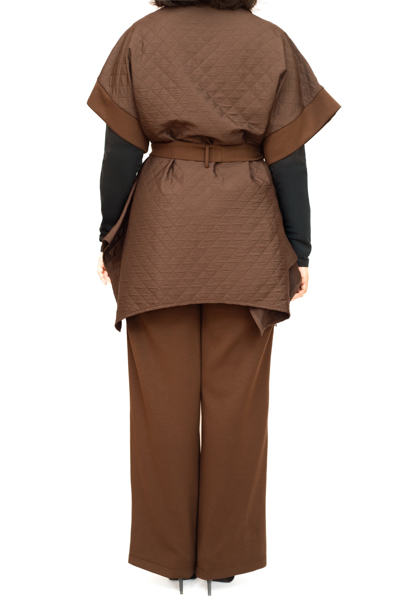 Coffee brown and silver diamante co-ord
