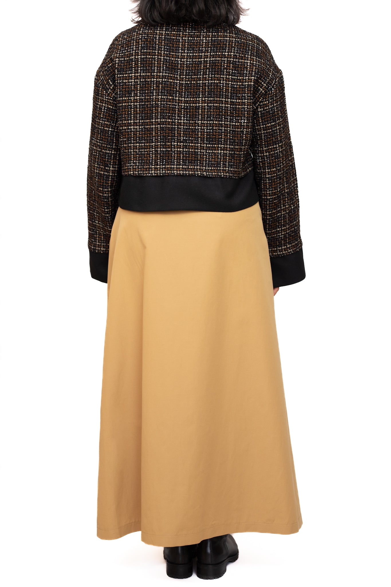 Camel cargo wrap-over skirt