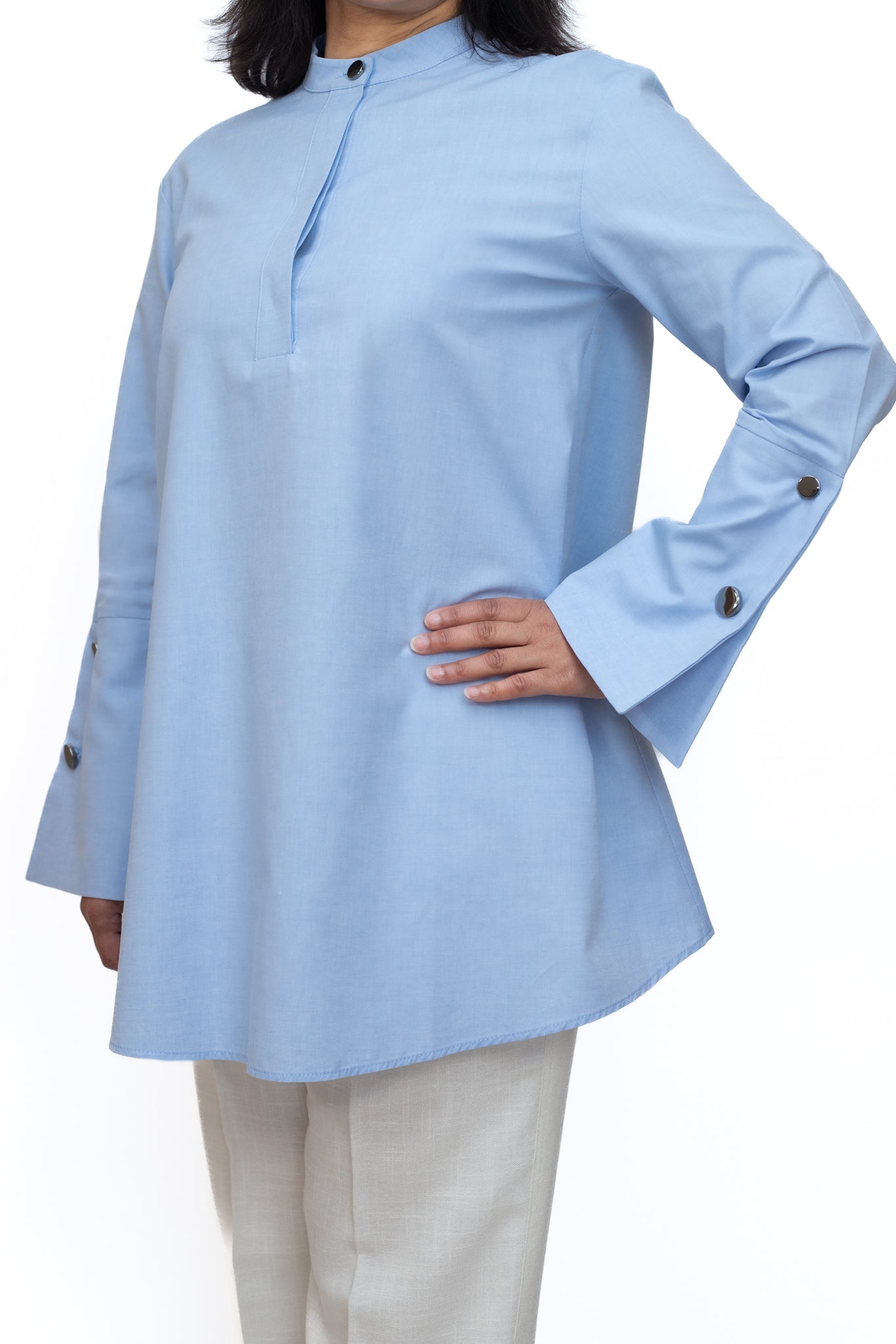 Long sleeve blue shirt